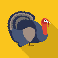 Turkey flat icon on isolated transparent background.	