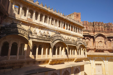 Different parts of Mehrangarh Fort, Rajasthan, Jodhpur, India