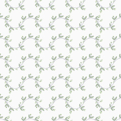 Cute Birds on Branches Seamless Pattern