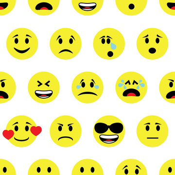 Seamless smiley icons pattern