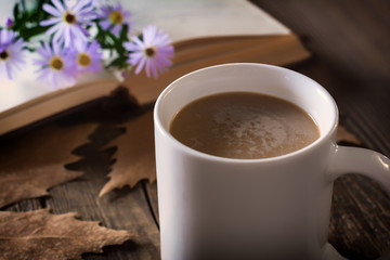 Mug of coffee. Selective focus