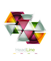 Colorful triangles on white background