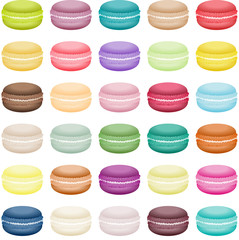 Set of sweets biscuits macaron of different colors