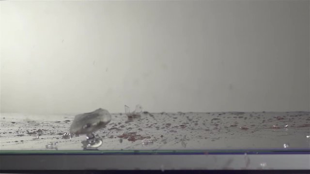  Slow Motion, Dropping wineglass and breaking
