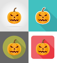 halloween pumpkin flat icons vector illustration