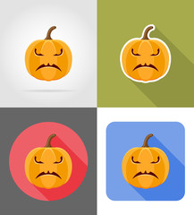 halloween pumpkin flat icons vector illustration