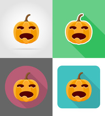 halloween pumpkin flat icons vector illustration
