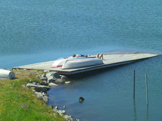 Sunbathing on the Riverside, Midsummer in Norway 