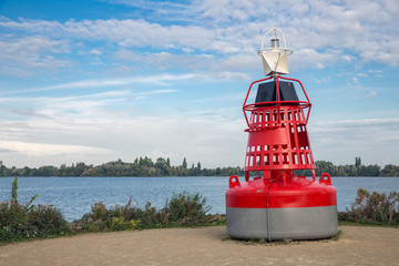 Ornamental buoy near lake at Aalsmeer, The Netherlands