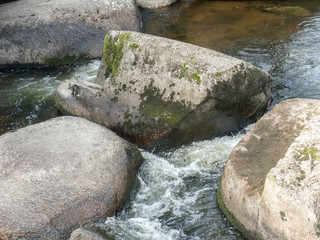 stonea at Aven river at Pont-Aven in Brittany