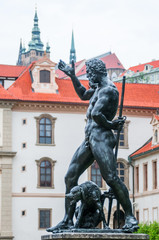Fototapeta premium Mythical sculpture in garden of the Wallenstein Palace in Prague, Czech Republic