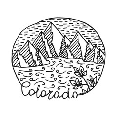Isolated Vintage Colorado Logo Template. Colorado State Vector Design Element. Western Tee Print Design.