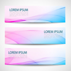 Abstract header pink blue wave white vector design