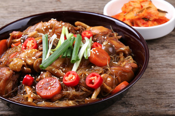Jjimdak, a korean braised chicken dish. The city of Andong in South Korea is well known for this dish.