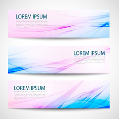 Abstract header pink blue wave white vector design