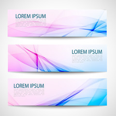 Naklejka premium Abstract header pink blue wave white vector design