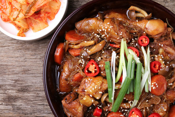 Jjimdak, a korean braised chicken dish. The city of Andong in South Korea is well known for this dish.
