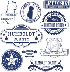Humboldt county, CA. Set of stamps and signs