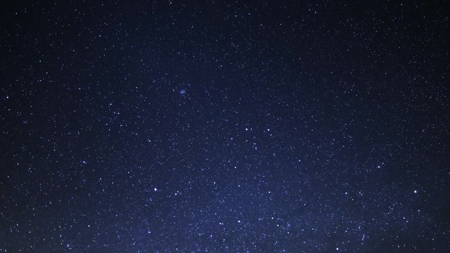 Astrophotography time lapse of starry sky over tufa towers at Trona Pinnacles, California -Sky Only-