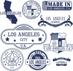 generic stamps and signs of Los Angeles city, CA
