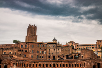 Fototapeta premium Vu sur la Rome Antique et les marchés de Trajan 