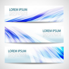 Fototapeta premium Abstract header blue wave smooth line white vector design