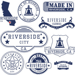Riverside city, CA. Stamps and signs