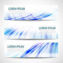 Fototapeta premium Abstract header blue wave smooth line white vector design