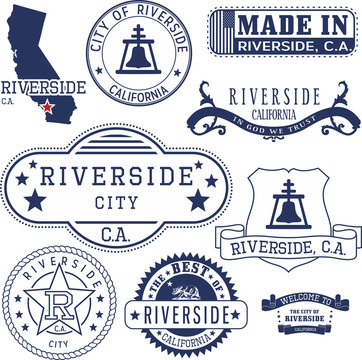 Riverside City, CA. Stamps And Signs