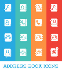 All Kinds of Contact Us Address Book Icons in Vector Isolated fo