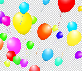 Color Glossy Balloons isolated on Blue in Vector Illustration
