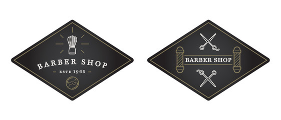 Set of Vector Barber Shop Elements and Shave Shop Icons Illustra