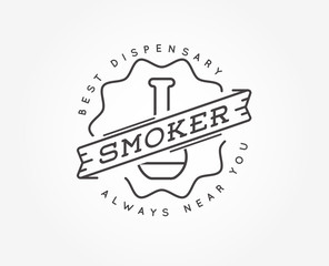 Medical Cannabis Marijuana Sign or Label Template in Vector. Can