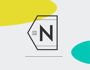 Minimal Geometric Lined Template for Hipster Identity in Vector