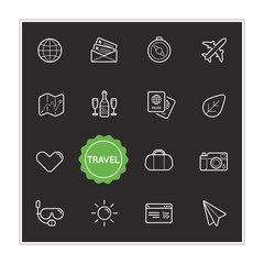 Set of Travel Holiday Vector Illustration Elements can be used a