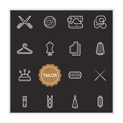 Set of Tailor Vector Illustration Elements can be used as Logo o