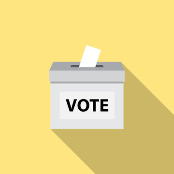 Poll box flat on yellow background vector