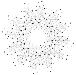 Vector Shape, Molecular Structure with Lines and Dots