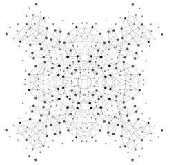 Vector Shape, Molecular Structure with Lines and Dots