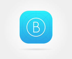 App Icon Template with Guidelines. Vector Fresh Colour