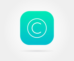 App Icon Template with Guidelines. Vector Fresh Colour
