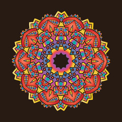 Ethnic Psychodelic Fractal Mandala Vector Meditation looks like