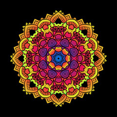 Ethnic Psychedelic Fractal Mandala Vector Meditation looks like