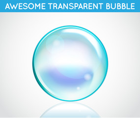 Vector Rainbow Water Bubbles. Transparent Isolated Realistic Des