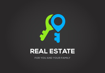 Template logo for real estate agency or cottage town elite class
