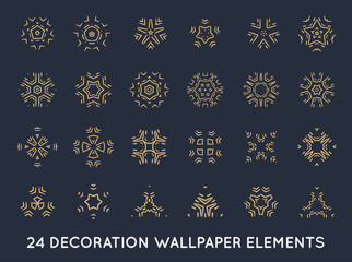 Set of minimal decoration background vintage shapes collection
