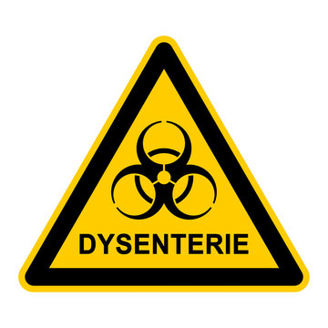 wso255 WarnSchildOrange - english warning sign: caution dysenterie infection disease - German Warnschild: Warnung vor Infektionskrankheit Ruhr - e4734