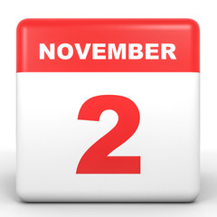 November 2. Calendar on white background.