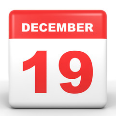 December 19. Calendar on white background.