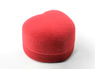 Wedding ring box / Red wedding ring box on white background.